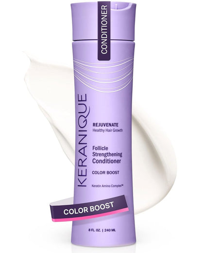 Keranique Conditioner für coloriertes Haar – Farbschutz & Verlängerung, sulfatfreier Conditioner für coloriertes Haar – feuchtigkeitsspendende Pflege für Frauen mit UV-Schutz, ideal für trockenes, dünner werdendes und feines Haar