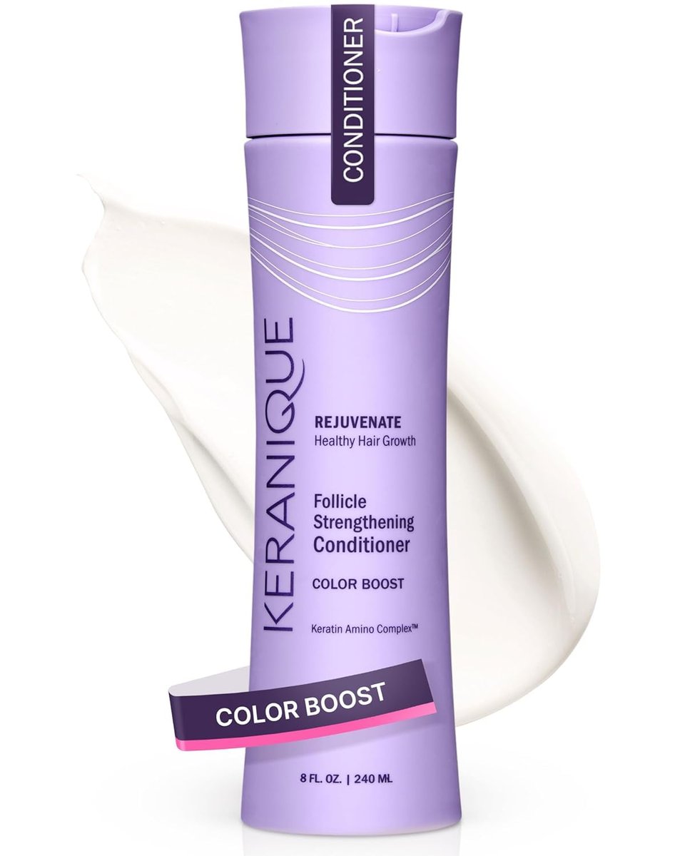 Keranique Conditioner für coloriertes Haar – Farbschutz & Verlängerung, sulfatfreier Conditioner für coloriertes Haar – feuchtigkeitsspendende Pflege für Frauen mit UV-Schutz, ideal für trockenes, dünner werdendes und feines Haar