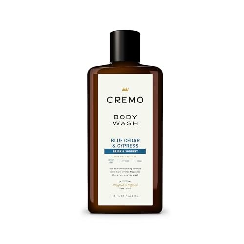 Cremo Duschgel für Männer, reichhaltiger Schaum, Zypresse und Zedernholz, 473 ml