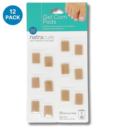 NatraCure Gel Zehenschoner – Wiederverwendbare Zehenkappen für Frauen und Männer, Verbände, Polster, Hüllen für eingewachsene Zehennägel, Hühneraugen, Blasen, Plantarwarzen – 12er-Pack