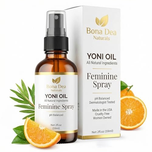 Bona Dea Naturals Natürliches Yoni-Öl-Spray für Frauen – 2 oz, Bio-Öle, chemiefrei, als Deo & Feuchtigkeitsspender, Perinealmassage-Öl für die Schwangerschaft