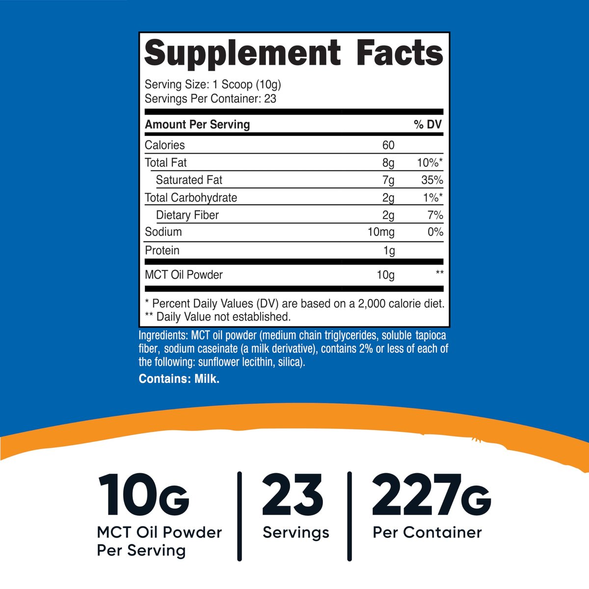 Nutricost Premium MCT-Öl-Pulver 0,5 lb – Ideal für Keto, Ketose und ketogene Ernährung – Null Nettokohlenhydrate, Nicht-GVO und glutenfrei