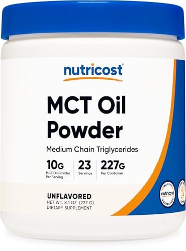 Nutricost Premium MCT-Öl-Pulver 0,5 lb – Ideal für Keto, Ketose und ketogene Ernährung – Null Nettokohlenhydrate, Nicht-GVO und glutenfrei