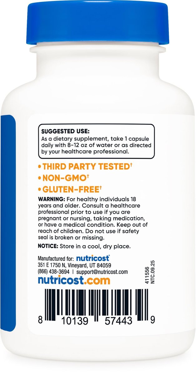 Nutricost Lactase Enzymkomplex 3.000 FCC ALU, 120 vegane Kapseln - Non-GMO, Glutenfrei, 120 Portionen
