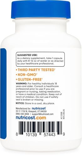 Nutricost Lactase Enzymkomplex 3.000 FCC ALU, 120 vegane Kapseln - Non-GMO, Glutenfrei, 120 Portionen