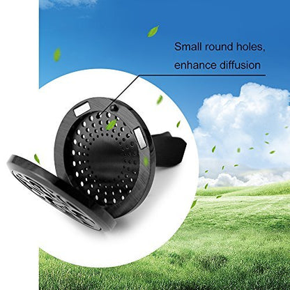 RoyAroma Auto-Lufterfrischer Vent-Clip – 2 Stück 30 mm Schwarzer Auto-Duftdiffusor für Zuhause, Büro & Raum mit 12 Filzpads – Geschenkidee für Frauen & Männer