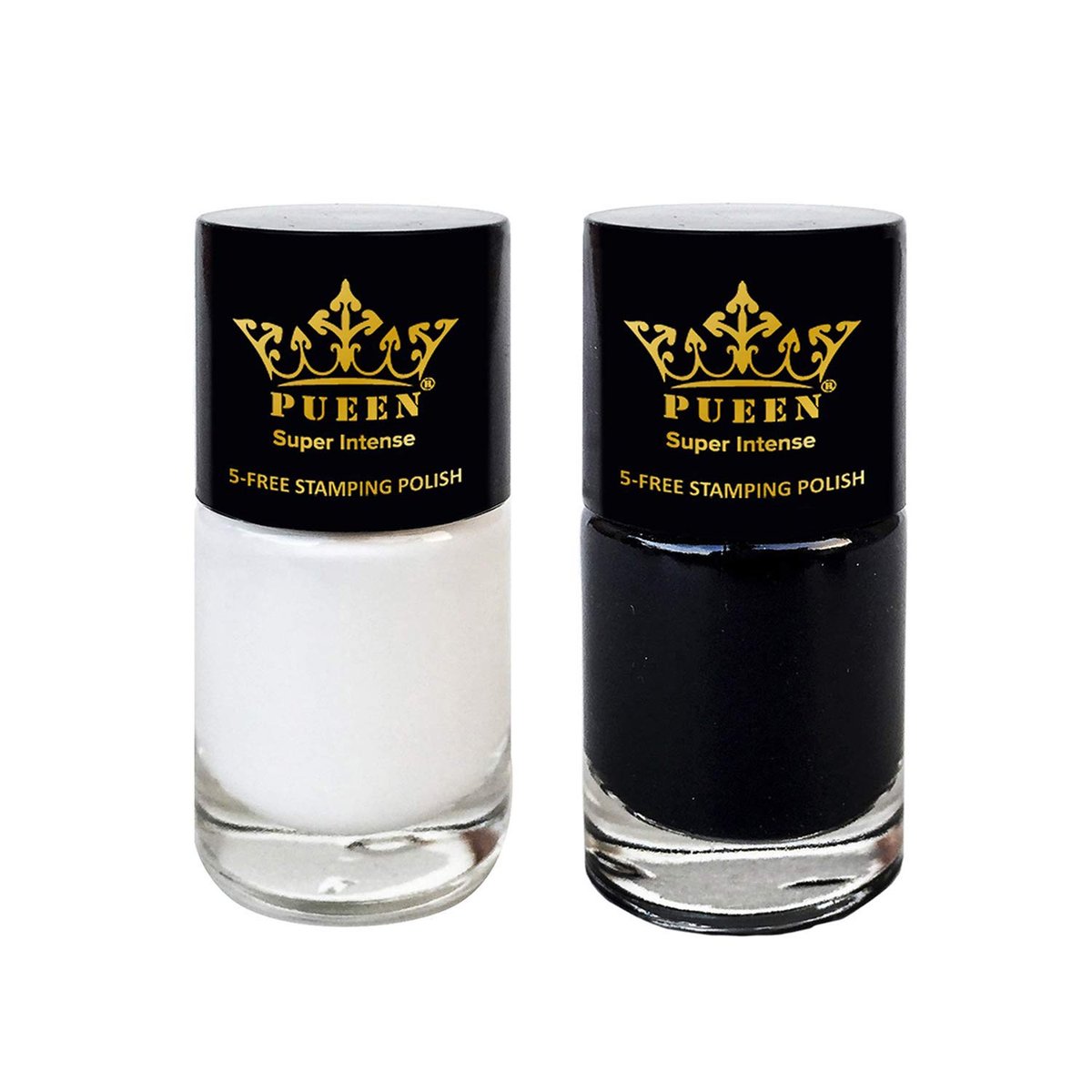 PUEEN Must Have Stamping Polish Collection Set – 5-FREE Nagellack (805 Black Jack + 806 Pure White) 2 x 12 ml