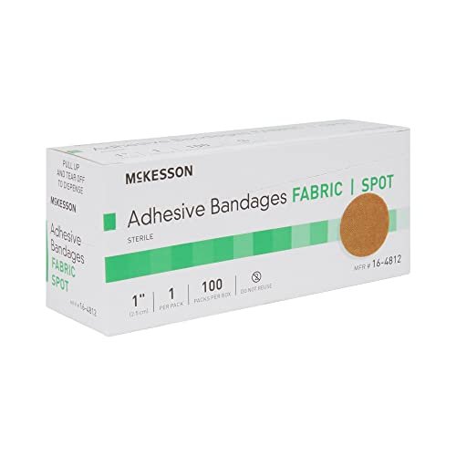McKesson Pflaster, steril, Stoff, rund, 1 Zoll, 100 Stück, 1 Packung - hautfarben
