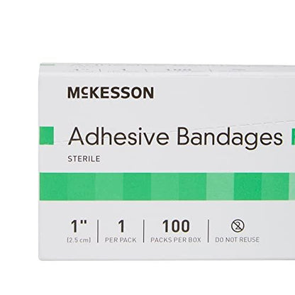 McKesson Pflaster, steril, Stoff, rund, 1 Zoll, 100 Stück, 1 Packung - hautfarben