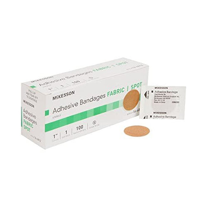 McKesson Pflaster, steril, Stoff, rund, 1 Zoll, 100 Stück, 1 Packung - hautfarben