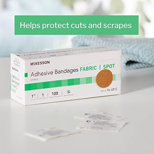 McKesson Pflaster, steril, Stoff, rund, 1 Zoll, 100 Stück, 1 Packung - hautfarben