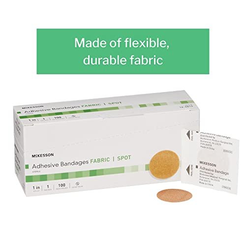 McKesson Pflaster, steril, Stoff, rund, 1 Zoll, 100 Stück, 1 Packung - hautfarben