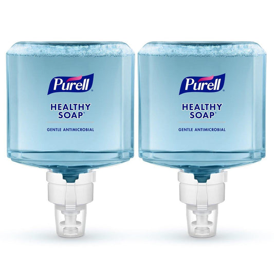 PURELL HEALTHY SOAP 0,5 % BAK Antimikrobieller Schaum, leicht parfümiert, 1200 ml Nachfüllpackung für PURELL ES8 Automatik-Seifenspender (2er-Pack) – 7779-02 – Hergestellt von GOJO, Inc.