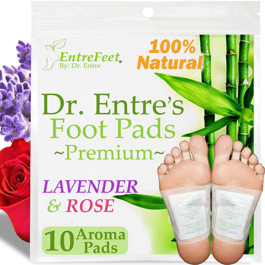 Dr. Entre's Fußpads: Premium natürliche Lavendel- und Rosen-Fußpflaster | 10er Pack