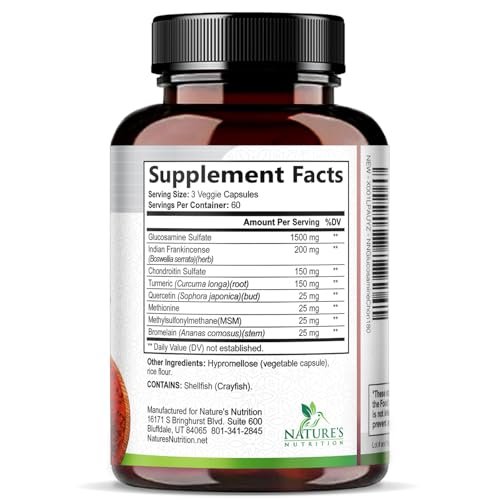 Glucosamin Chondroitin MSM – Gelenkunterstützung für Männer und Frauen – Dreifach stark mit Curcumin & Boswellia – 180 Kapseln
