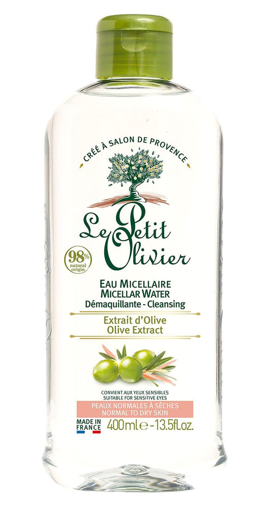 Le Petit Olivier Mizellen Reinigungswasser mit Olivenextrakt – Sanfte Gesichtsreinigung, 400 ml