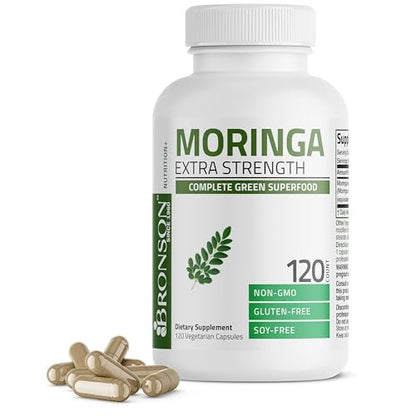 Bronson Moringa Extra Strength Kapseln – Moringa Oleifera Pulver, 120 Kapseln