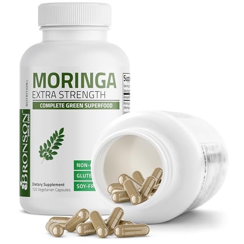 Bronson Moringa Extra Strength Kapseln – Moringa Oleifera Pulver, 120 Kapseln