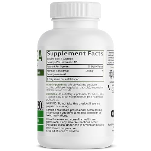 Bronson Moringa Extra Strength Kapseln – Moringa Oleifera Pulver, 120 Kapseln