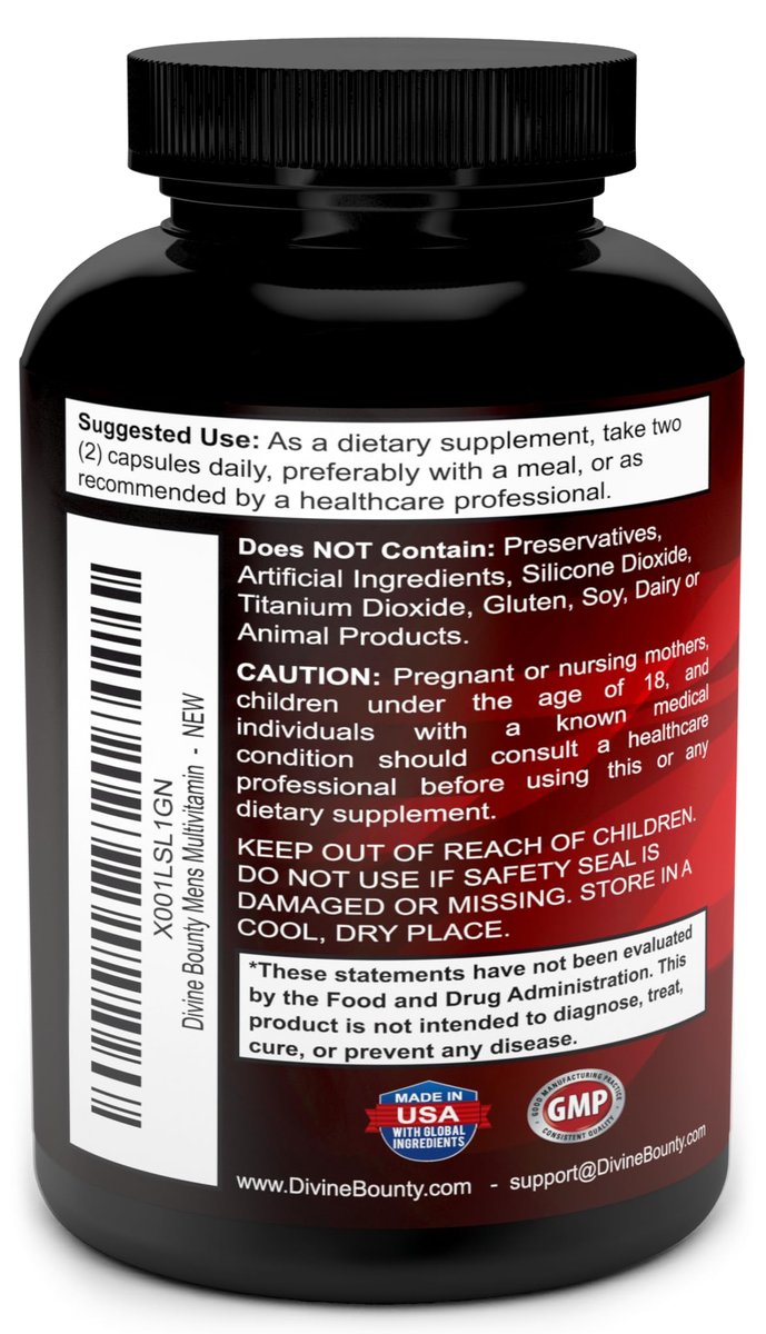 Tägliches Multivitamin für Männer – Vitamin A, C, D, E, K, B-Komplex, Calcium, Magnesium, Selen, Zink plus Herz, Gehirn, Immunsystem und Männergesundheit – 90 vegane Kapseln