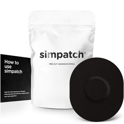 SIMPATCH Universal Klebepflaster (25er-Pack) - Wasserdichtes CGM-Pflaster (Schwarz)