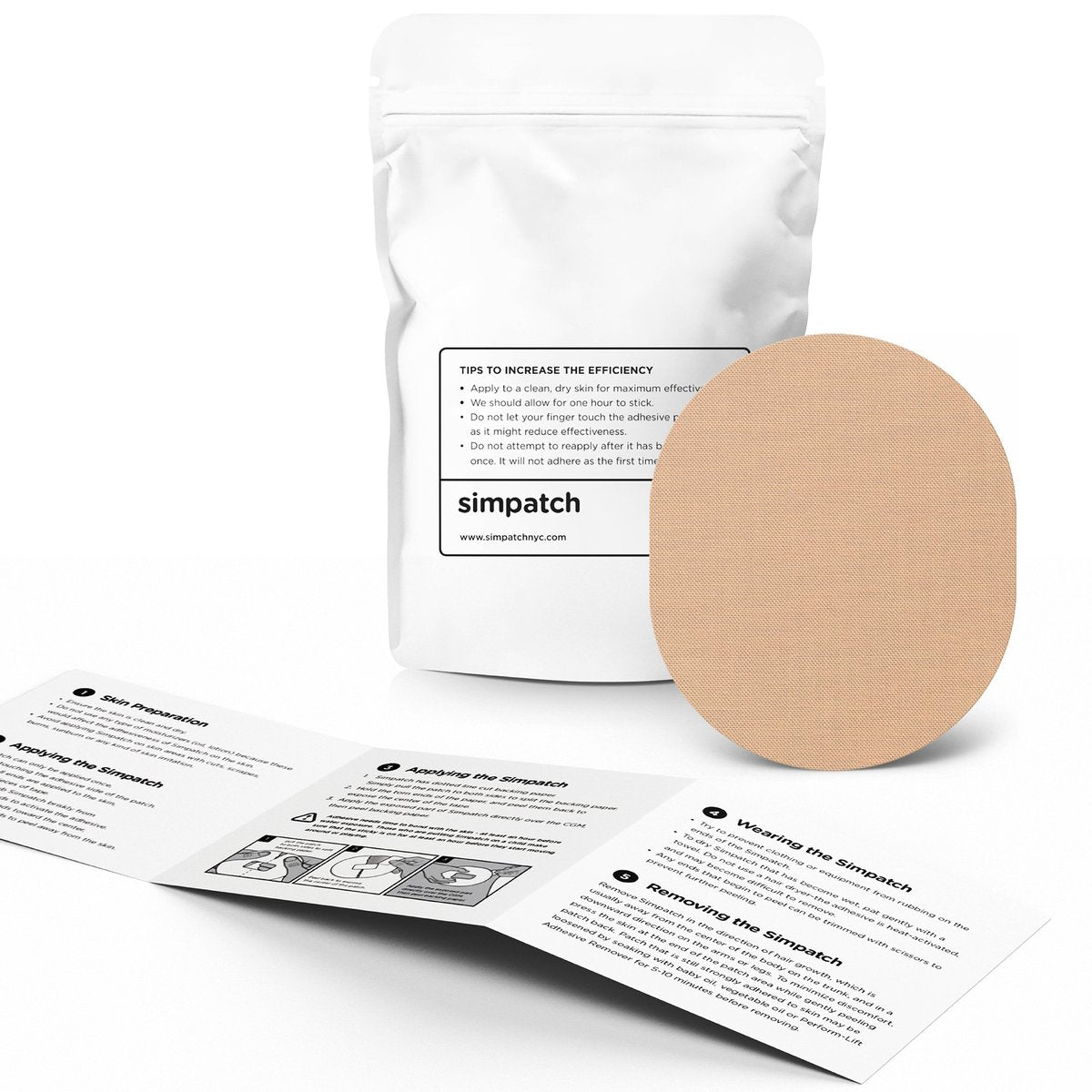 SIMPATCH Universal Klebepflaster (25er-Pack) - Wasserdicht, CGM-Pflaster (Beige)