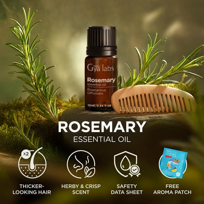 100% Reines Rosmarinöl - 0,34 Fl Oz - Rosmarinöl für Haare, Haut, Diffuser, Aromatherapie & DIY Kerzenherstellung Duft