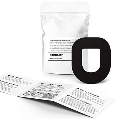SIMPATCH Klebepflaster für OmniPod – 25 Stück – Schwarz