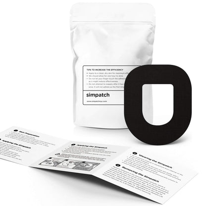 SIMPATCH Klebepflaster für OmniPod – 25 Stück – Schwarz