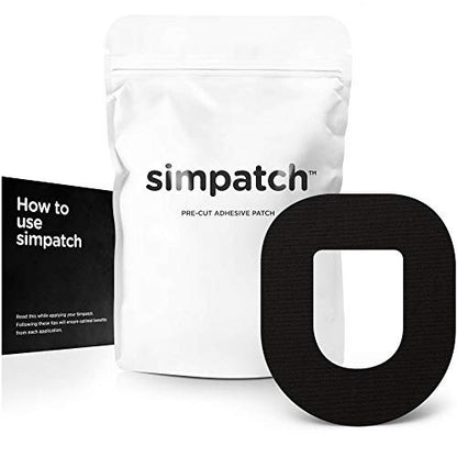 SIMPATCH Klebepflaster für OmniPod – 25 Stück – Schwarz