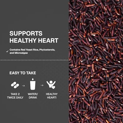 Weider Rote Hefe Reis Plus – Pflanzliches Nahrungsergänzungsmittel für die Herzgesundheit – mit Phytosterolen & Mikroalgen – 120 Kapseln