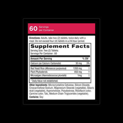 Weider Rote Hefe Reis Plus – Pflanzliches Nahrungsergänzungsmittel für die Herzgesundheit – mit Phytosterolen & Mikroalgen – 120 Kapseln