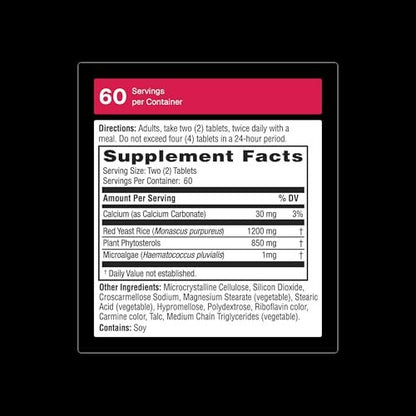 Weider Rote Hefe Reis Plus – Pflanzliches Nahrungsergänzungsmittel für die Herzgesundheit – mit Phytosterolen & Mikroalgen – 120 Kapseln