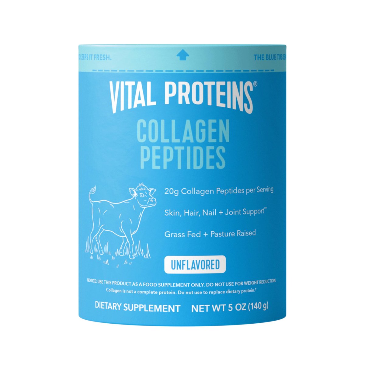 Vital Proteins Kollagenpeptide Pulver - Ungezuckert, 7 Portionen für Haut, Haare, Nägel und Gelenke