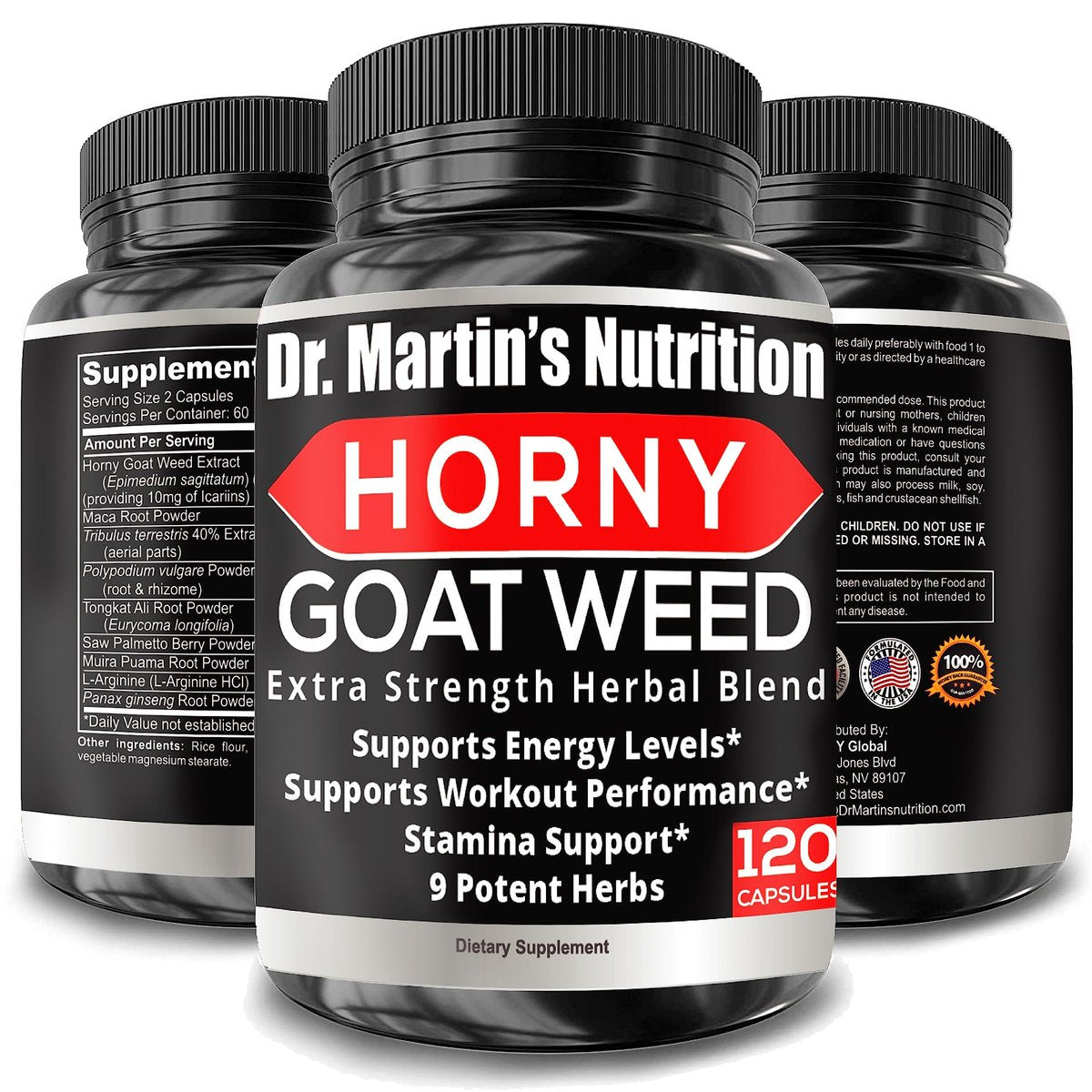 Super Strength Horny Goat Weed 120 Kapseln mit Maca, Arginin & Ginseng – Steigern Sie auf natürliche Weise Ihre Gesundheit, Trainingsleistung, Ausdauer und Energie, Gelenkgesundheit für Männer und Frauen (120 Kapseln)