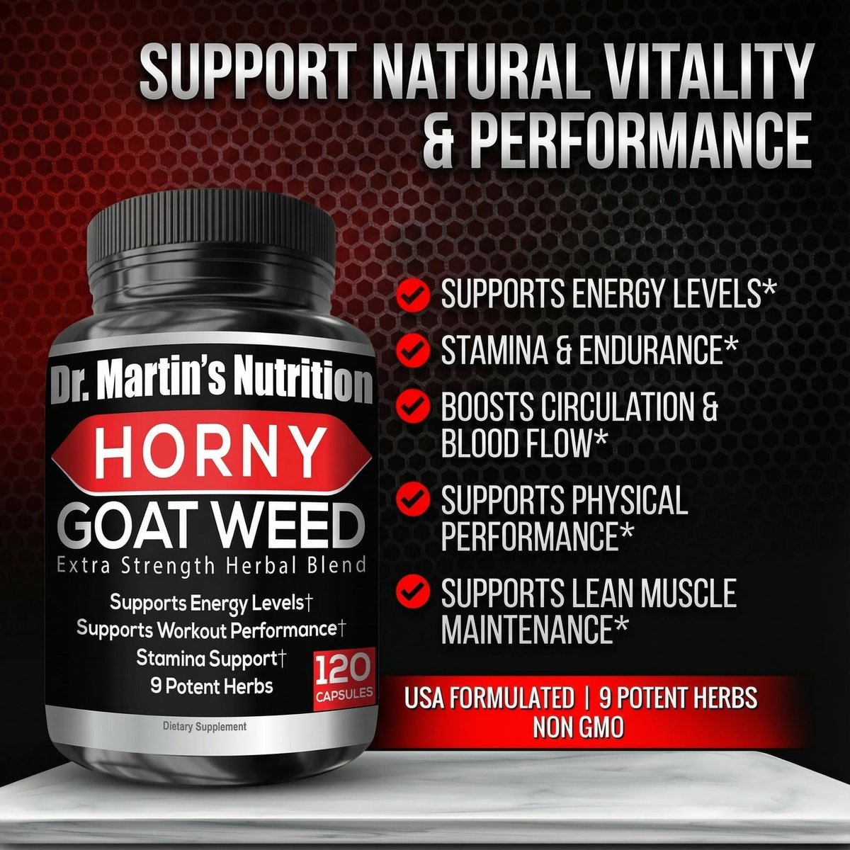Super Strength Horny Goat Weed 120 Kapseln mit Maca, Arginin & Ginseng – Steigern Sie auf natürliche Weise Ihre Gesundheit, Trainingsleistung, Ausdauer und Energie, Gelenkgesundheit für Männer und Frauen (120 Kapseln)
