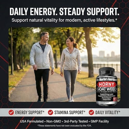 Super Strength Horny Goat Weed 120 Kapseln mit Maca, Arginin & Ginseng – Steigern Sie auf natürliche Weise Ihre Gesundheit, Trainingsleistung, Ausdauer und Energie, Gelenkgesundheit für Männer und Frauen (120 Kapseln)