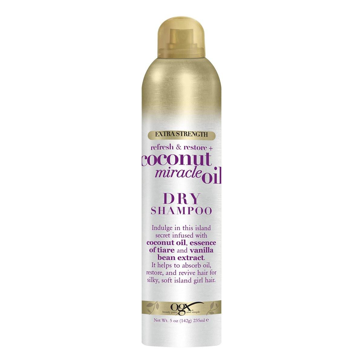 OGX Extra Stärke Erfrischen & Wiederherstellen + Trockenshampoo, Coconut Miracle Oil, 148 ml