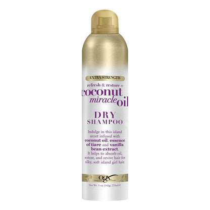 OGX Extra Stärke Erfrischen & Wiederherstellen + Trockenshampoo, Coconut Miracle Oil, 148 ml