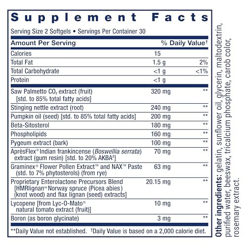 Life Extension Ultra Prostata-Formel – Sägepalme, Pygeum, Brennnesselwurzel, Lycopin für Prostata-Gesundheit, Harnfluss, PSA, Nicht-GVO, glutenfrei, 60 Softgels