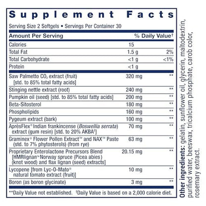 Life Extension Ultra Prostata-Formel – Sägepalme, Pygeum, Brennnesselwurzel, Lycopin für Prostata-Gesundheit, Harnfluss, PSA, Nicht-GVO, glutenfrei, 60 Softgels