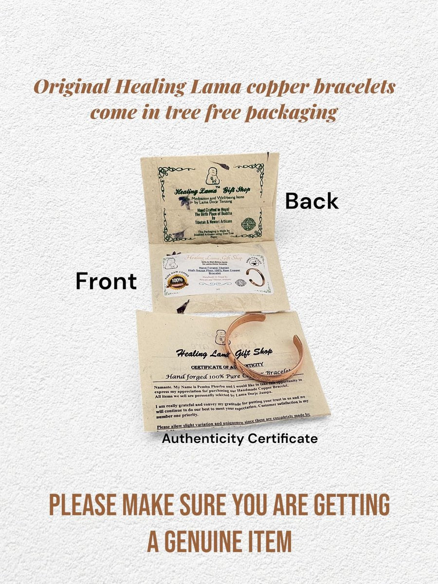 Healing Lama™ Handgeschmiedetes 100% Kupferarmband – Unisex, massives und hochreines Kupfer