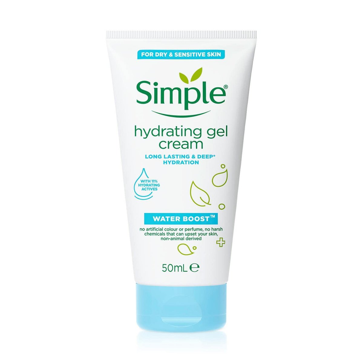 Simple Water Boost Hydrating Gel Cream, Feuchtigkeitscreme für das Gesicht, 48 g