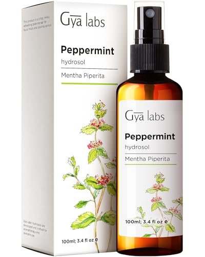 Gya Labs Pfefferminz-Hydrolat – 100 ml – Feuchtigkeitsspendendes Gesichts- und Körperspray als Gesichtswasser & Haarauffrischer – Auch als Kissen-, Raum- & Wäschespray für frischen Duft