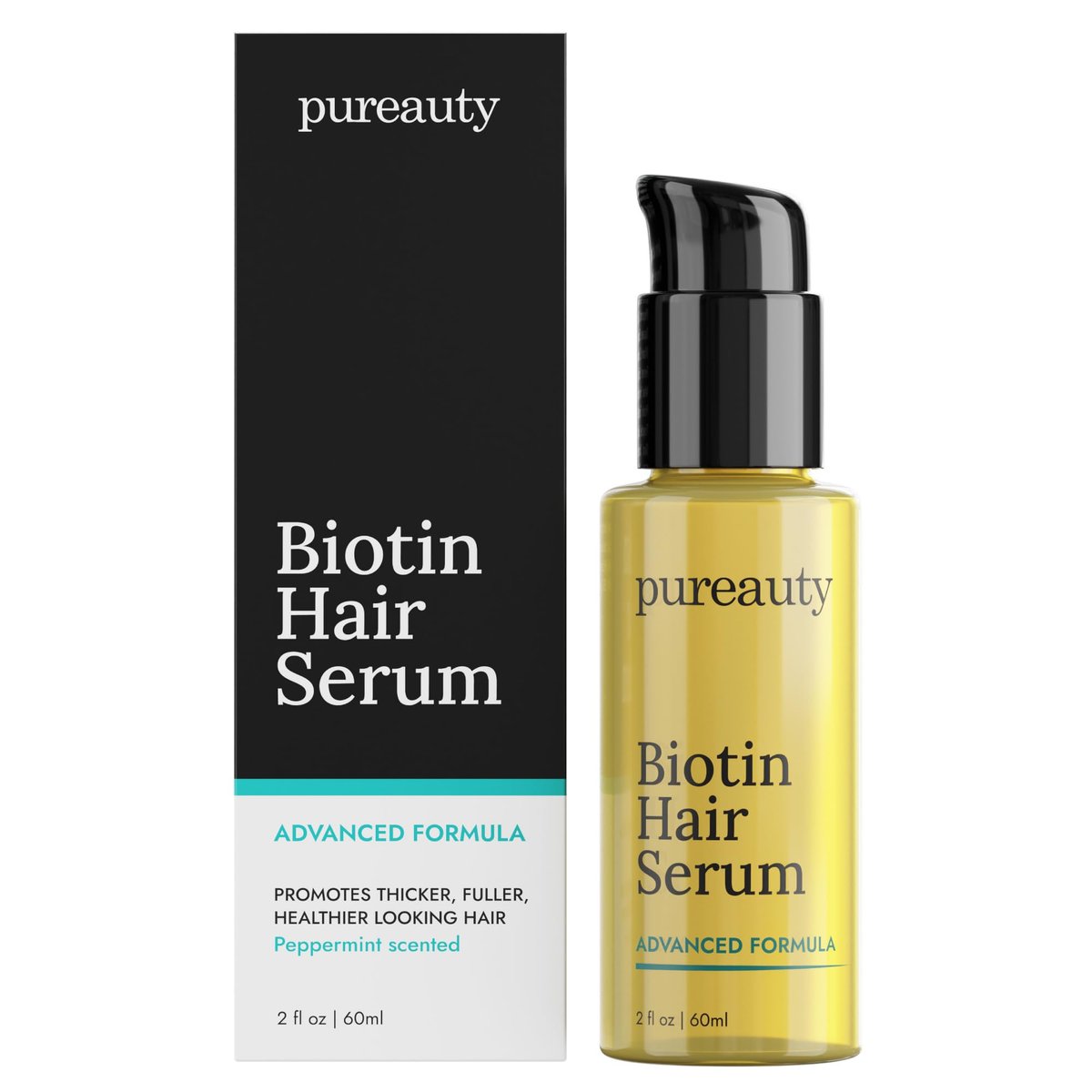 Biotin Haarwuchs Serum – Fortschrittliche topische Formel für gesundes, kräftiges Haar – Für Männer und Frauen aller Haartypen – Haarausfall Unterstützung von Pureauty Naturals 59 ml (1er-Pack)