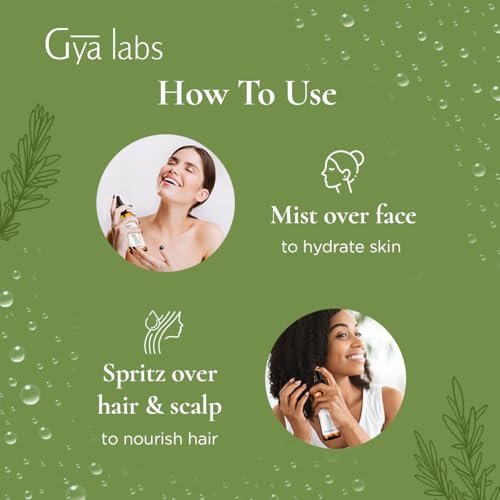 Gya Labs Rosmarin-Hydrolat – 100 ml – Feuchtigkeitsspendendes Gesichts- und Körperspray als Toner und Haarerfrischer – auch als Kissen-, Raum- und Wäschespray für frischen Duft