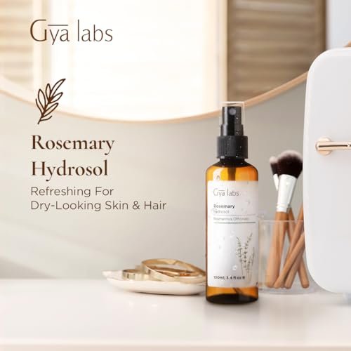 Gya Labs Rosmarin-Hydrolat – 100 ml – Feuchtigkeitsspendendes Gesichts- und Körperspray als Toner und Haarerfrischer – auch als Kissen-, Raum- und Wäschespray für frischen Duft