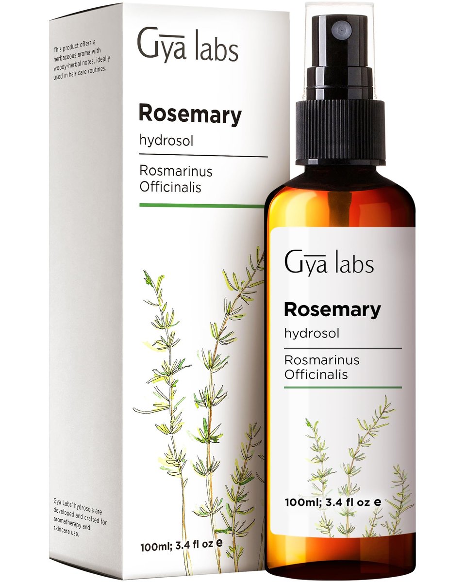 Gya Labs Rosmarin-Hydrolat – 100 ml – Feuchtigkeitsspendendes Gesichts- und Körperspray als Toner und Haarerfrischer – auch als Kissen-, Raum- und Wäschespray für frischen Duft