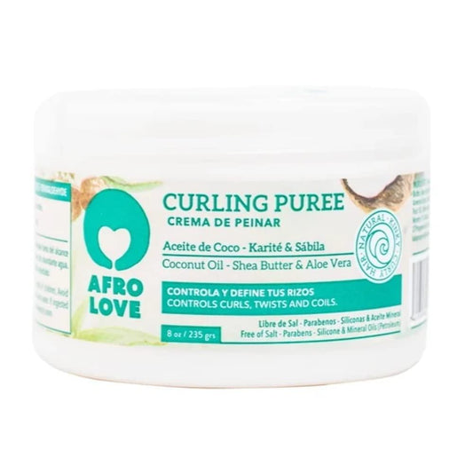 Afro Love Lockencreme für lockiges & welliges Haar – Definition & Feuchtigkeit mit Kokosnuss & Sheabutter, Frizz-Kontrolle, sulfatfrei, parabenfrei (240 ml)