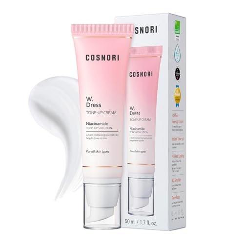 COSNORI W. Dress Tone-up Cream – Schneller Hautton-Balancer für ebenmäßigen Teint, natürlicher Look ohne Make-up, lang anhaltende Feuchtigkeit & Kontrolle von Hauttalg, vegan & tierversuchsfrei – 1,7 fl. oz.